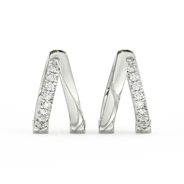 1/2 Ct Round Cut Moissanite Hoop Earrings 14K Gold Plated