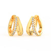 1/2 Ct Round Cut Moissanite Hoop Earrings 14K Gold Plated