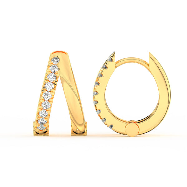 1/2 Ct Round Cut Moissanite Hoop Earrings 14K Gold Plated