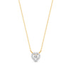 0.17 Ct Round Cut Moissanite Women's Heart Necklace Pendant 14K Gold Plated