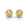 3Ct Round Cut Moissanite Halo Stud Earrings 14K Gold Plated Push Back