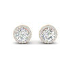 3Ct Round Cut Moissanite Halo Stud Earrings 14K Gold Plated Push Back