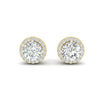 3Ct Round Cut Moissanite Halo Stud Earrings 14K Gold Plated Push Back