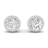 3Ct Round Cut Moissanite Halo Stud Earrings 14K Gold Plated Push Back