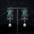 Victorian Turquoise & Pearl Drop Earrings