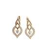 Silver Geometric Heart Drop Earrings