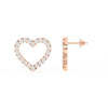 1/2 Ct Round Cut Moissanite Heart Stud Earrings in 14K Gold Plated