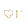 1/2 Ct Round Cut Moissanite Heart Stud Earrings in 14K Gold Plated