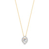 0.56 Ct Round Cut Moissanite Women's Cluster Necklace Pendant 14K Gold Plated