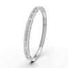 3.79 Ct Baguette & Round Natural Moissanite Women's Bangle Bracelet 14K Gold Plated