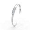 0.85 Ct Round Cut Natural Moissanite Women Cuff Bangle Bracelets 14K Gold Plated