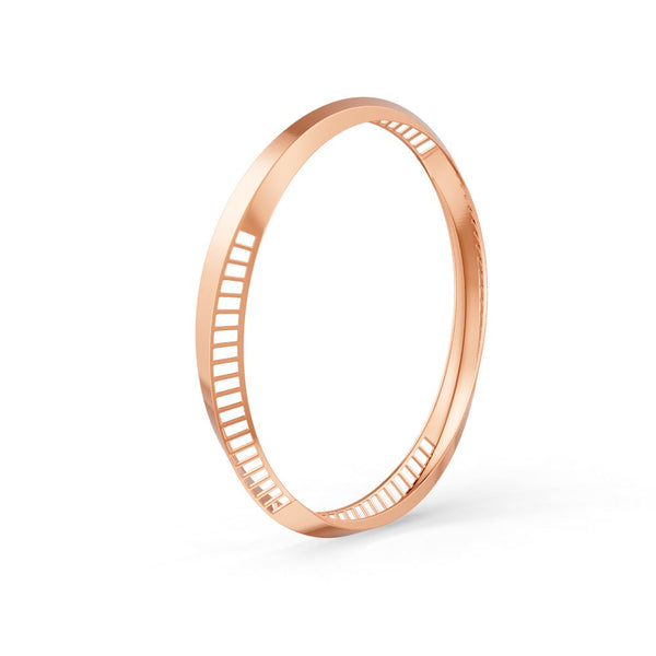 Elegant Gold Bangle with Sleek Cutout Design 14K Gold Plated