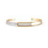 0.85 Ct Round Cut Natural Moissanite Women Cuff Bangle Bracelets 14K Gold Plated