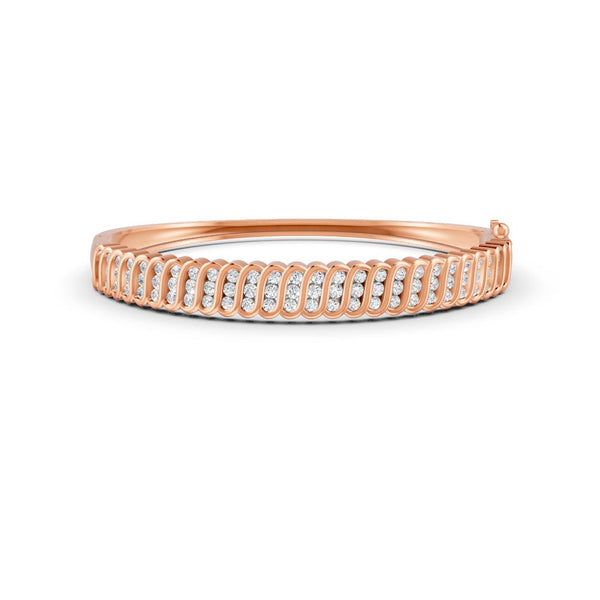 1.90 Ct Round Cut Natural Moissanite Women's Bangle Bracelets 14K Gold Plated