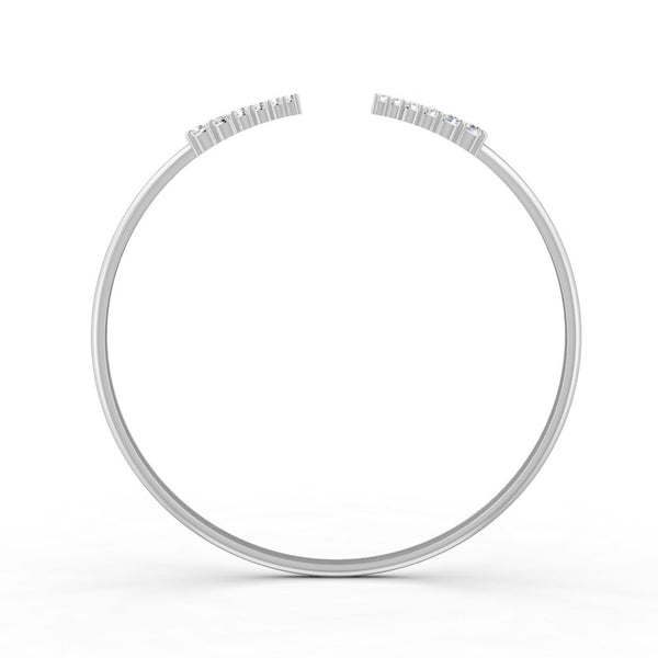 0.15 Ct Round Cut Natural Moissanite Women's Bangle Bracelets 14K Gold Plated