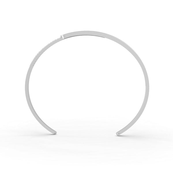 0.85 Ct Round Cut Natural Moissanite Women Cuff Bangle Bracelets 14K Gold Plated