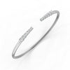 0.15 Ct Round Cut Natural Moissanite Women's Bangle Bracelets 14K Gold Plated
