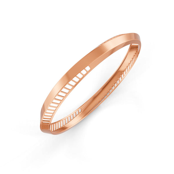 Elegant Gold Bangle with Sleek Cutout Design 14K Gold Plated