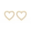 1/2 Ct Round Cut Moissanite Heart Stud Earrings in 14K Gold Plated
