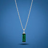 Men’s Silver Chain with Emerald Pendant