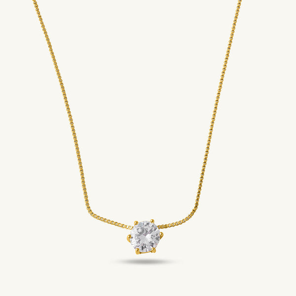 Round Solitaire Necklace