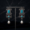 Victorian Turquoise & Pearl Drop Earrings