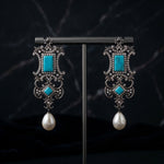 Victorian Turquoise & Pearl Drop Earrings
