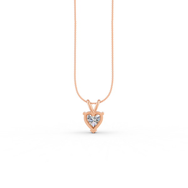 Heart Cut Moissanite Solitaire Pendant 14K Gold Plated