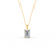 Emerald Cut Moissanite Solitaire Pendant 14K Gold Plated