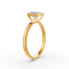 Princess Cut Real Moissanite 4 Prong Solitaire Ring 14K Gold Plated