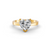 Heart Cut Real Moissanite V Prong Solitaire Ring 14K Gold Plated
