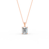 Emerald Cut Moissanite Solitaire Pendant 14K Gold Plated