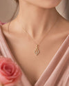 Elegant Heart Diamond Pendant in 92.5 Rose Gold